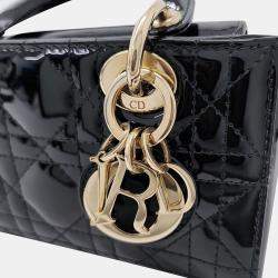 Dior Black Patent Leather Micro Lady D-Joy Tote Bag