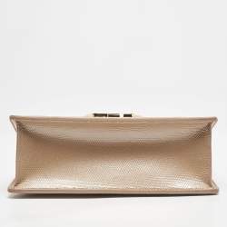 Dior Peach Karung Leather Montaigne 30 Flap Shoulder Bag