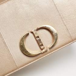 Dior Peach Karung Leather Montaigne 30 Flap Shoulder Bag
