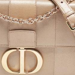 Dior Peach Karung Leather Montaigne 30 Flap Shoulder Bag