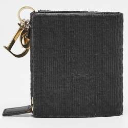 Dior Black Oblique Canvas Lady Dior Trifold Wallet