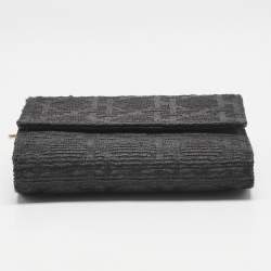 Dior Black Oblique Canvas Lady Dior Trifold Wallet