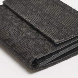 Dior Black Oblique Canvas Lady Dior Trifold Wallet