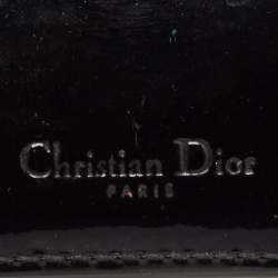 مملوكة مسبقًا Dior Black Cannage Patent Leather Lady Dior Card Holder