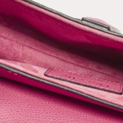 Pre Owned Dior Dark Pink Leather Mini Saddle Bag