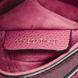 Pre Owned Dior Dark Pink Leather Mini Saddle Bag