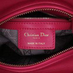 Dior Pink Lambskin Medium Cannage Lady Dior Handbag