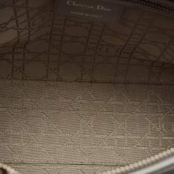 Pre Owned Dior Grey Cannage Leather Large Lady Dior Tote