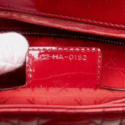 Dior Red Patent Leather Large Cannage Lady Dior Bag
