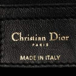 Pre Owned Dior Black Cannage Leather Lady Dior Zip Shopper Tote