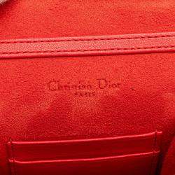 Dior Red Studded Lambskin Leather Vertical Diorama Shoulder Bag