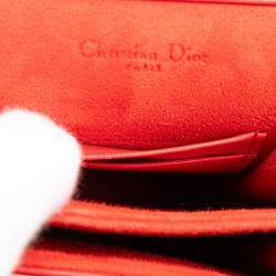 Dior Red Studded Lambskin Leather Vertical Diorama Shoulder Bag