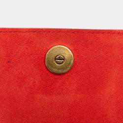 Dior Red Studded Lambskin Leather Vertical Diorama Shoulder Bag