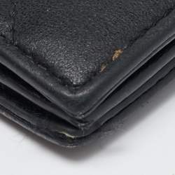 Pre Owned Dior Black Cannage Leather Lady Dior Flap Card Case