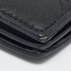 Pre Owned Dior Black Cannage Leather Lady Dior Flap Card Case