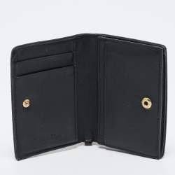 Pre Owned Dior Black Cannage Leather Lady Dior Flap Card Case
