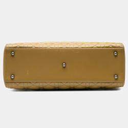 Dior Yellow Large Patent Cannage Lady Dior Bag