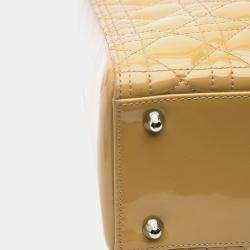 Dior Yellow Large Patent Cannage Lady Dior Bag
