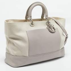 Dior Grey/Beige Canvas and Leather Nappy Diaper Bag