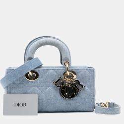 Dior Blue Denim Small Macrocannage Lady D-Joy Shoulder Bag