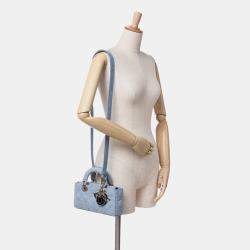 Dior Blue Denim Small Macrocannage Lady D-Joy Shoulder Bag