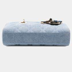 Dior Blue Denim Small Macrocannage Lady D-Joy Shoulder Bag