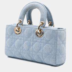 Dior Blue Denim Small Macrocannage Lady D-Joy Shoulder Bag