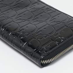Dior Black Diorrisimo Patent Leather Zip Around Wallet