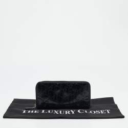 Dior Black Diorrisimo Patent Leather Zip Around Wallet