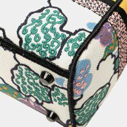 Dior White Canvas Medium Embroidered Ciel De Reve Lady D-Lite Shoulder Bag
