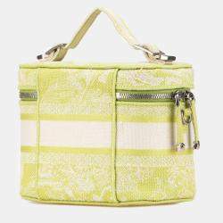 Dior Light Green Canvas Small Toile De Jouy Diortravel Vanity Case Shoulder Bag