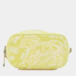 Dior Light Green Canvas Small Toile De Jouy Diortravel Vanity Case Shoulder Bag