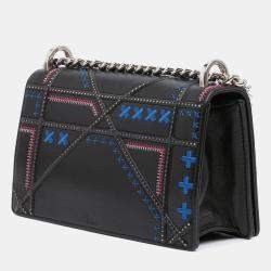 Pre Owned Dior Black Medium Calfskin Stitch Diorama Flap Bag