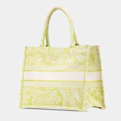 Dior Green Medium Canvas Embroidered Dioriviera Toile De Jouy Book Tote Bag