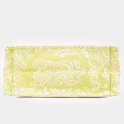 Dior Green Medium Canvas Embroidered Dioriviera Toile De Jouy Book Tote Bag