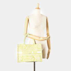 Dior Green Medium Canvas Embroidered Dioriviera Toile De Jouy Book Tote Bag