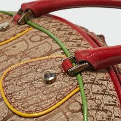 Pre Owned Dior Multicolor Oblique Canvas and Leather Trotter Rasta Bowler Bag
