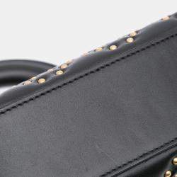 Dior Black Mini Lambskin Cannage Studded Supple Lady Dior Bag