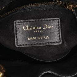 Dior Black Mini Lambskin Cannage Studded Supple Lady Dior Bag