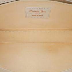 Dior White Medium Technical Fabric Macrocannage Lady D Joy Bag