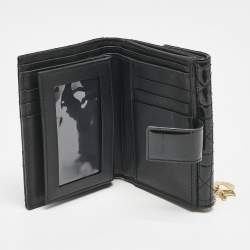 Dior Black Cannage Patent Leather Lady Dior French Wallet