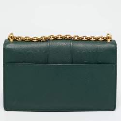 Dior Green Leather Montaigne 30 Flap Shoulder Bag
