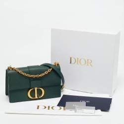 Dior Green Leather Montaigne 30 Flap Shoulder Bag