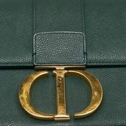 Dior Green Leather Montaigne 30 Flap Shoulder Bag