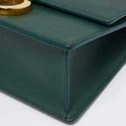 Dior Green Leather Montaigne 30 Flap Shoulder Bag