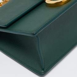 Dior Green Leather Montaigne 30 Flap Shoulder Bag