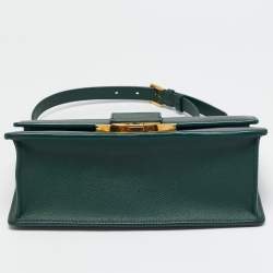 Dior Green Leather Montaigne 30 Flap Shoulder Bag
