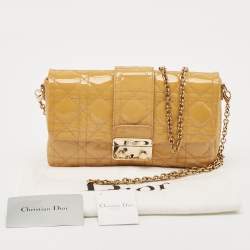 Dior Beige Cannage Patent Leather Miss Dior Promenade Chain Pouch