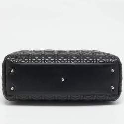 Pre Owned Dior Black Cannage Leather Large Soft Lady Dior Shopper Tote