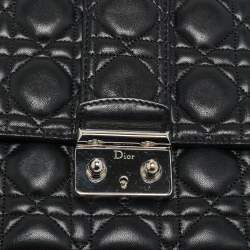 مملوكة مسبقًا Dior Black Cannage Leather Large Miss Dior Flap Bag